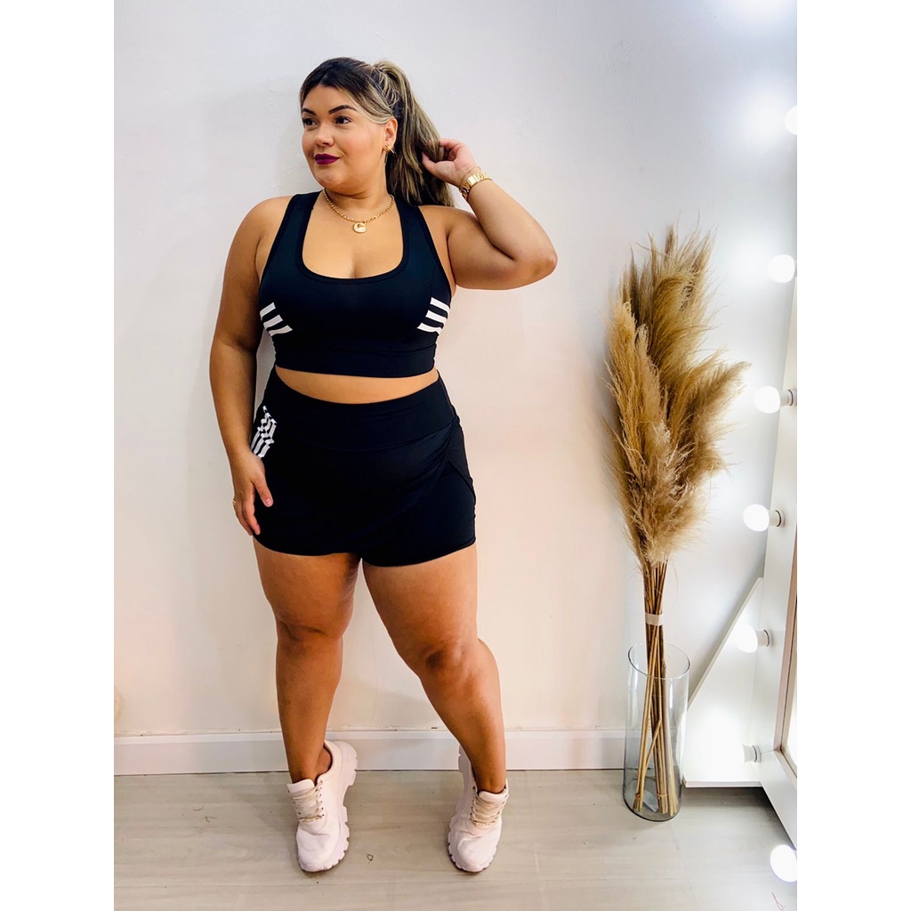 Short saia best sale plus size fitness