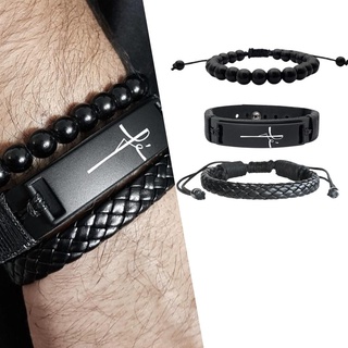 Pulseira Masculina De Couro Eco Ajustável