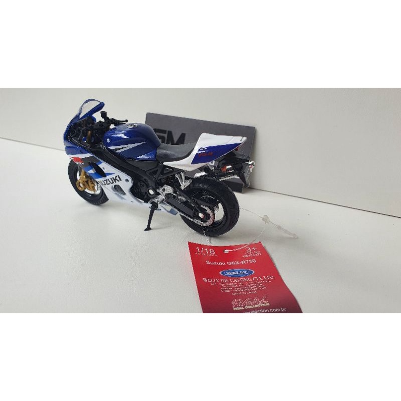 Miniatura Moto Suzuki Gsx-r750 Ferro Coleção 1/18 Welly