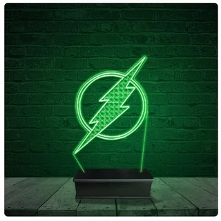 Luminária Abajur Acrílico Led - Flash Dc Comics 01