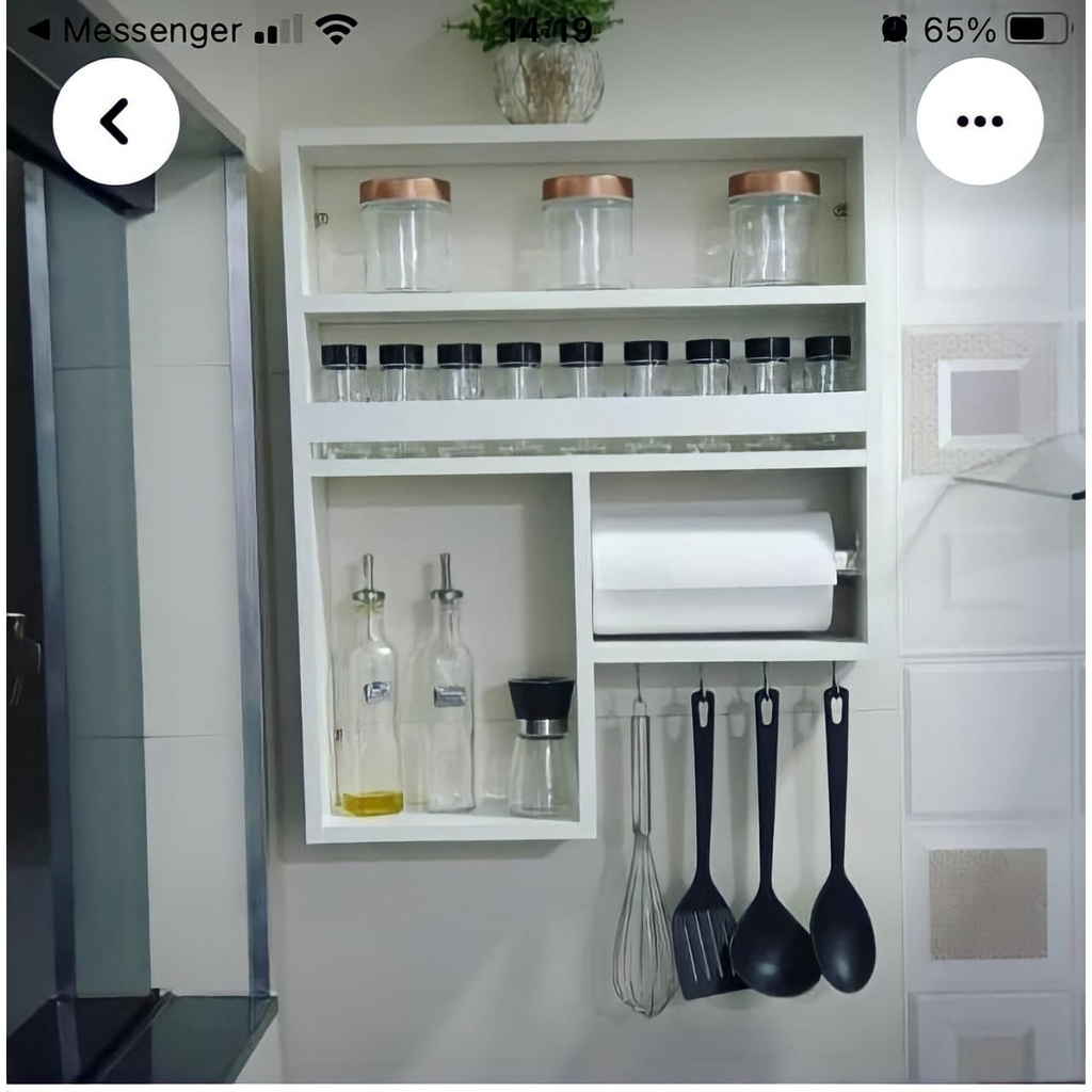 Nicho de cozinha Porta tempero com gancho