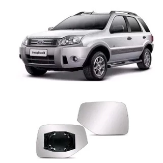 Lente Espelho Retrovisor Ecosport 2003 A 2012 + Base - Lado Esquerdo (Motorista)