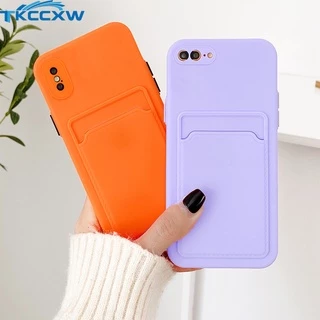 Capa Carteira Luxuosa De Silicone Com Compartimentos Para iPhone 6/6S/7/8 Plus
