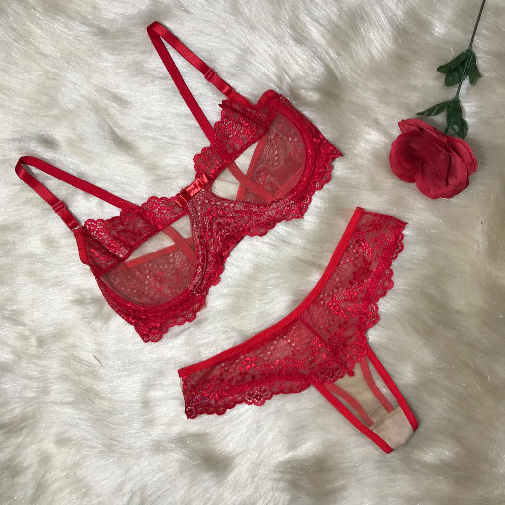 Conjunto Sem Bojo Tule e Renda Sexy Luxo | Shopee Brasil