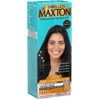 Tinta de Cabelo Maxton Morena +Comunicativa Preto Especial 2.1