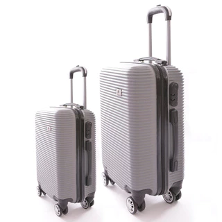 Kit Mala de Viagem 2 Peças Bordo e Média - C/ 4 Rodinhas 360º