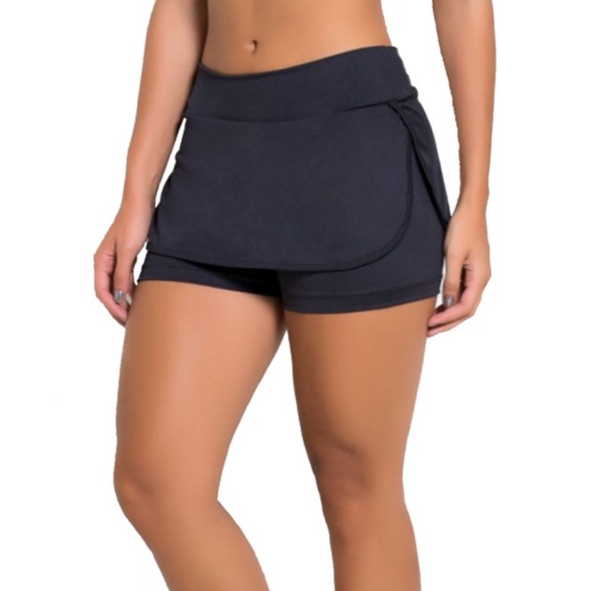 Short Saia Viés Feminino Alta Qualidade Moda Fitness Verão