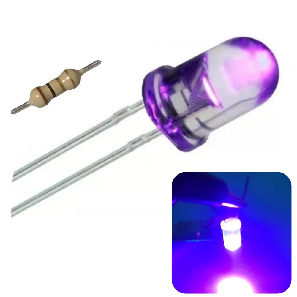 Kit 15 Leds Alto Brilho Ultra violeta Uv + Resistor 12v Armadilha mosquito Shopee Brasil