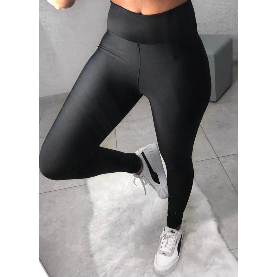 Calça legging academia feminina zero transparência 3D plus - Preto