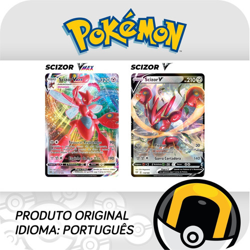 Carta Pokemon Scizor VMAX Português 119/189 Card Original Copag
