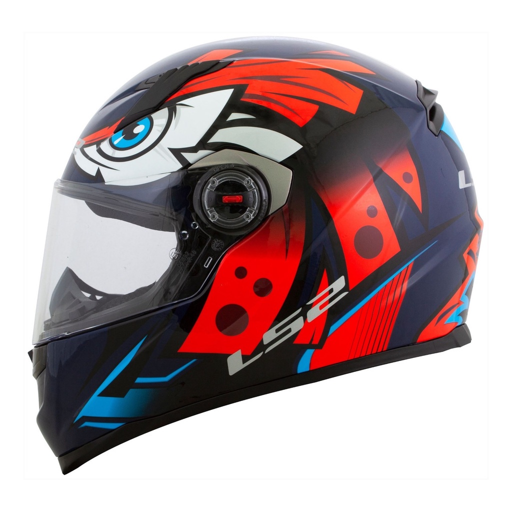 Capacete Ls Ff Tribal Laranja C Olho Azul Shopee Brasil