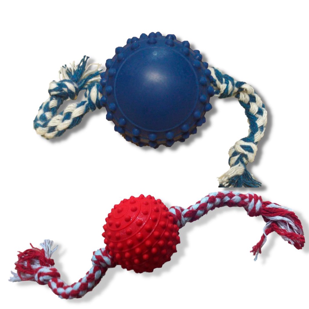 Kit 02 Brinquedos Bolinha Cravo com Corda 100% algodão Pet Cachorro Adestramento