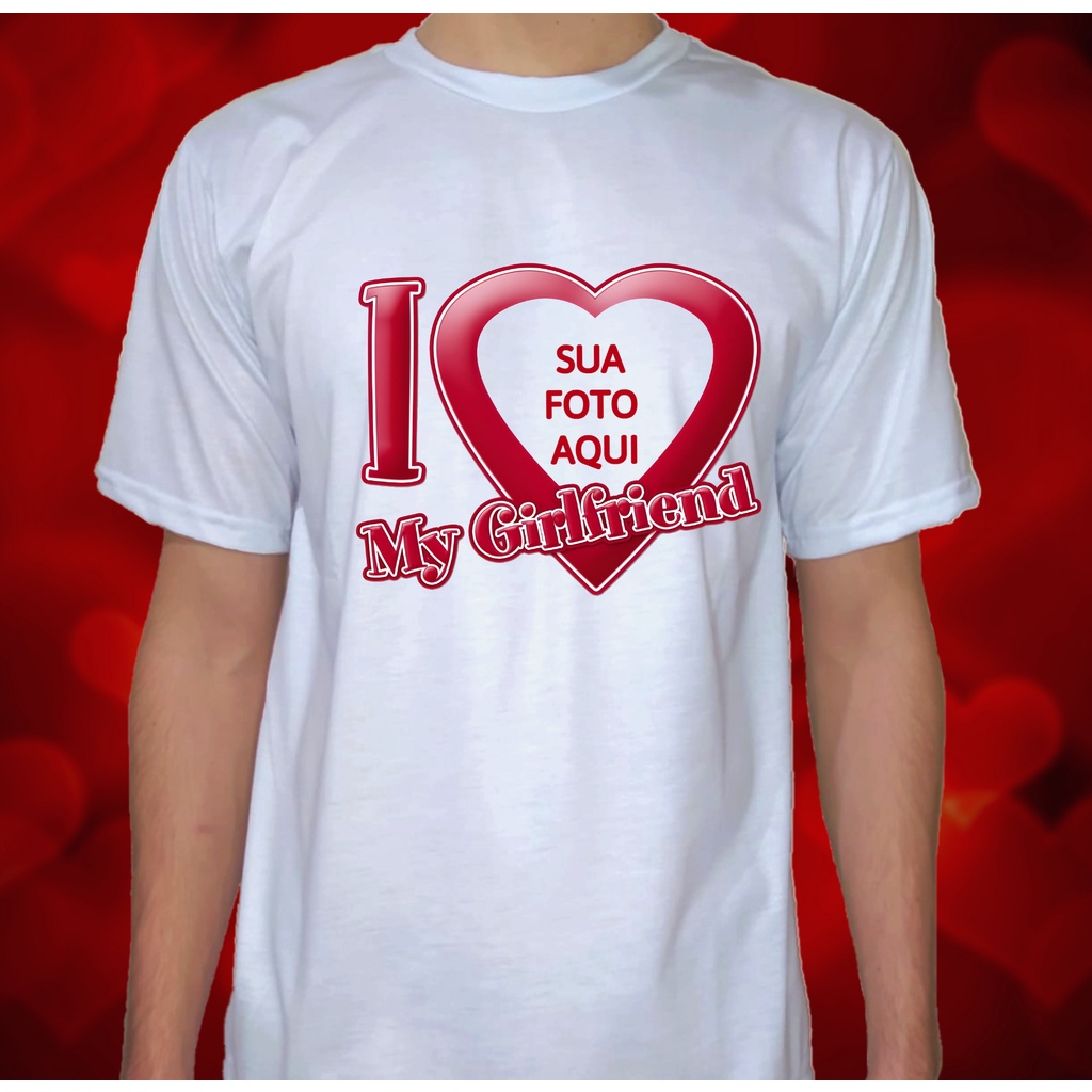 Camiseta I love my Girlfriend, boyfriend / amo minha namorada, namorado /  camiseta de casal / Preta e branca