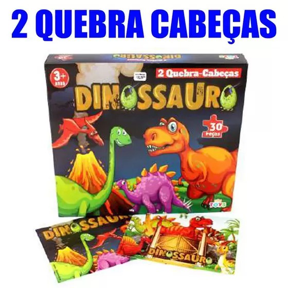 Jogo de quebra-cabeça com dinossauro. detalhes coloridos para crianças.  figura completa. jogo de educação para crianças.