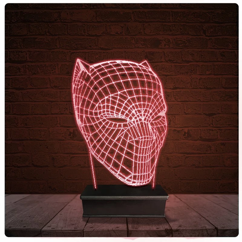 Abajur Luminária Acrílico Led - Pantera Negra