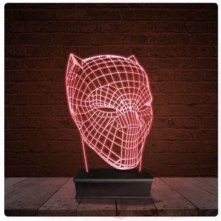 Abajur Luminária Acrílico Led - Pantera Negra