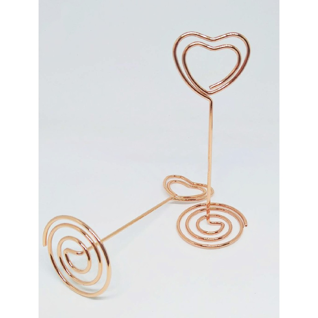 12Pcs Porta-Fotos Golden Heart Shape Em Forma De Coração Dourado De Mesa  Colocação De Clipes De Menu De Papel Para Casamentos