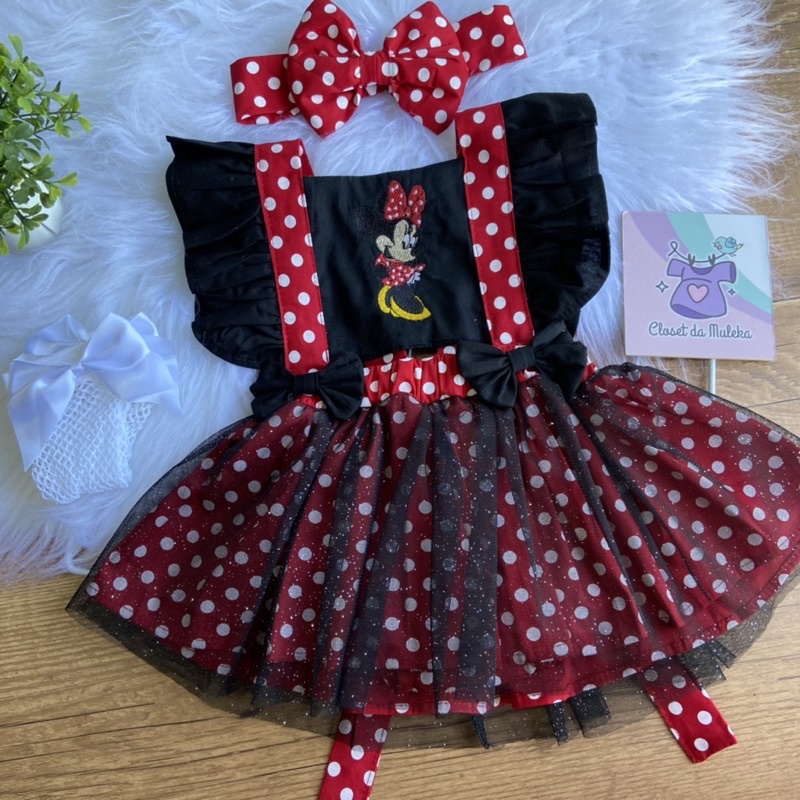 Roupa da minnie store vermelha 1 ano