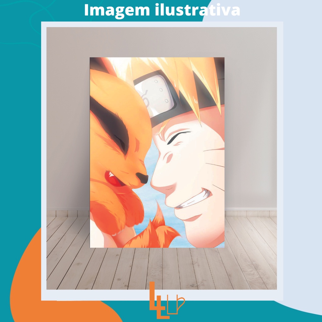 Print tamanho a4 do desenho do Naruto modo kurama