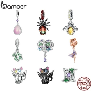 Bamoer Pingente 925 Prata Rosa Gota De Água Aranha Escuro Amor Anjo Contas Gato Para As Mulheres Menina Diy Colar Pulseira Acessórios em Oferta na Shopee