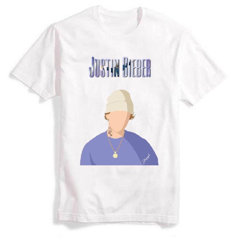 Camiseta 100% Algodão Justin Bieber Drew música JB Emoji Believe