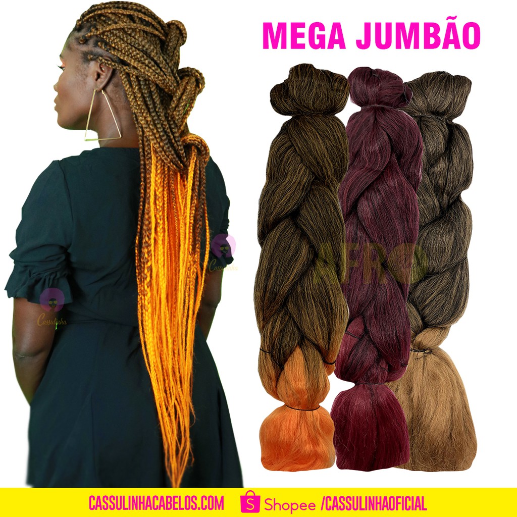 Super Jumbo Cherey Jumbão Para Tranças Box Braid Nagô Dread 60 cm