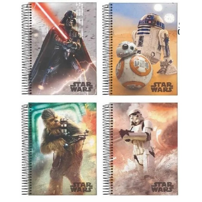 Caderno Star Wars - Personagens - 1 Matéria - Jandaia - Caderno