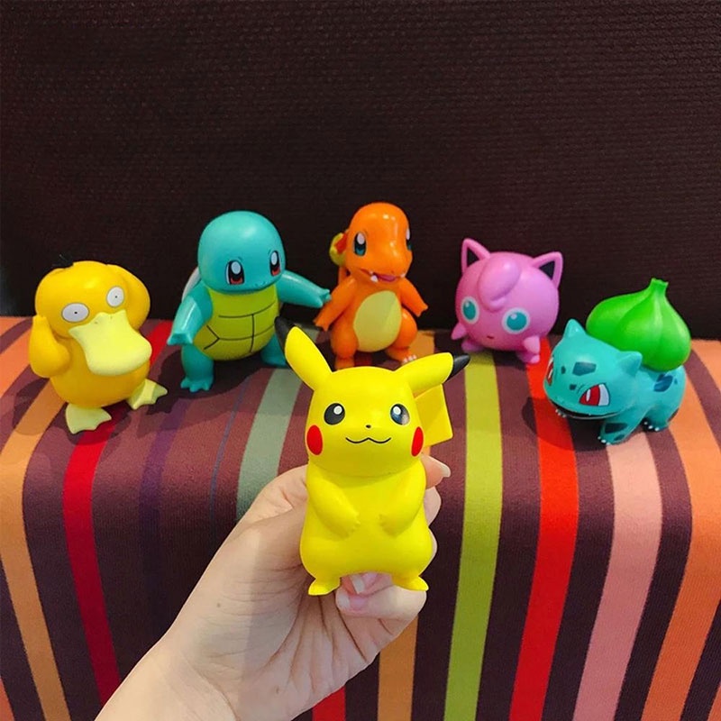 Kit 7 Boneco Pokémon Pelucia Squirtle Charmander Brinquedo