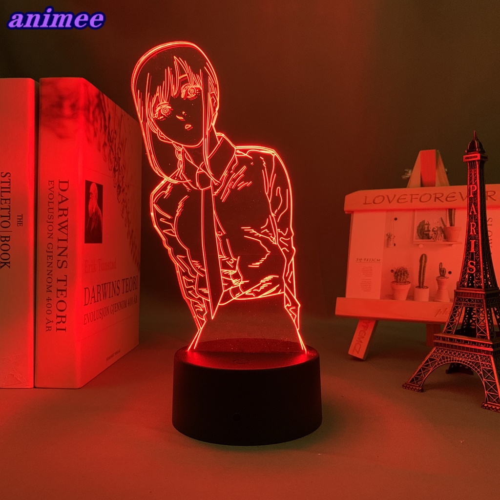 Homem da motosserra Makima Japonês Anime Manga 3d Luz noturna para