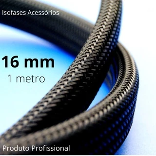 Malha náutica expansível 16MM diâmetro interno para revestimento de cabos e chicotes elétricos. Malha expansível profiss