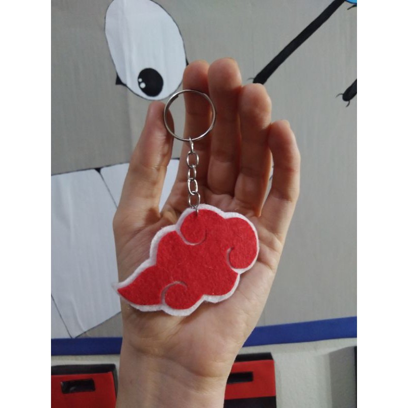 Akatsuki vermelho nuvem chaveiro para chaves do carro sacos
