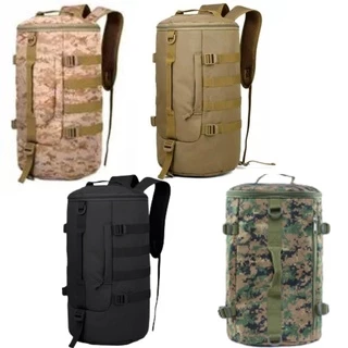 Mochila Masculina Saco Lona Estilo Militar Impermeável Resistente a Água Multifunções Dia a Dia Motociclismo Acampament