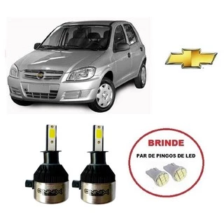 Kit 2 Lampadas Super Led para Farol De Milha Modelo H3 com 6000k e 8000 Lumens para Chevrolet Celta ano 2000 2001 2002 2003 2004 2005