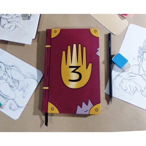 Caderno sketchbook GRAVITY FALLS para desenho e anotações