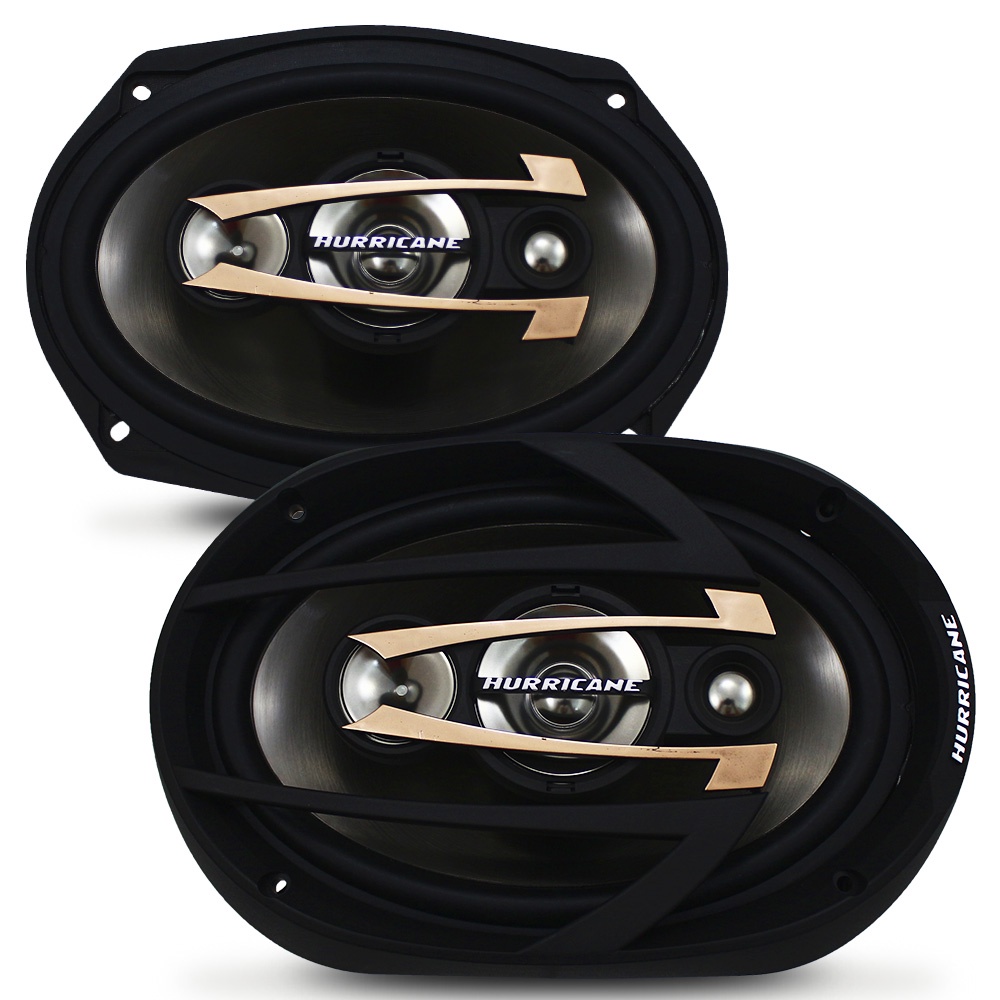 Alto Falante 6x9 Polegadas Hurricane 300w Rms QR69 Quadriaxial 4 Ohms Bobina Simples 600w Pico Par