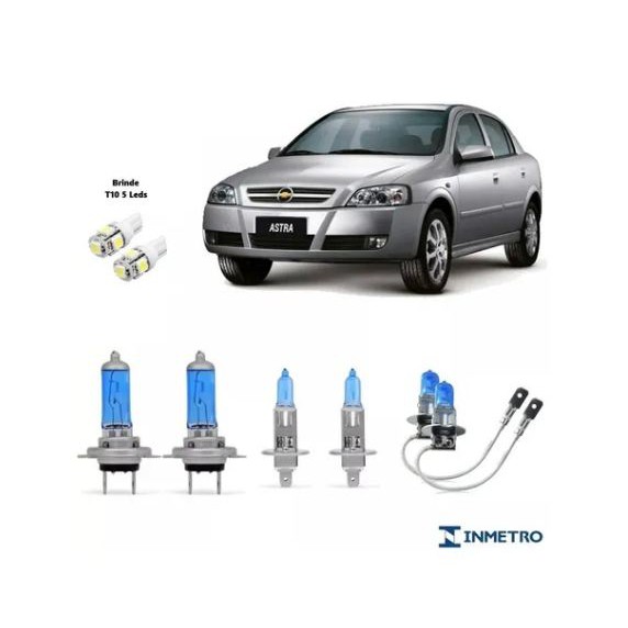 Kit Lampada Super Branca Astra 98 A 2012 Homologadas Inmetro + Brinde