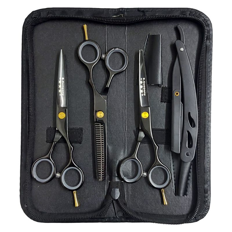 Tesoura profissional para barbeiro Cabeleireiro kit completo