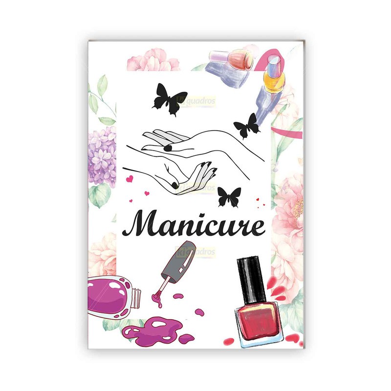 Placa Não faça Drama, faça as unhas Manicure Decorativa 20x29cm