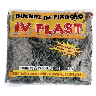 Bucha Comum de Parede 05 06 08 Pacote com 1000 peças IV PLAST