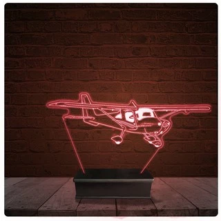 Abajur Luminária Acrílico Led - Piloto Avião Piper cessna