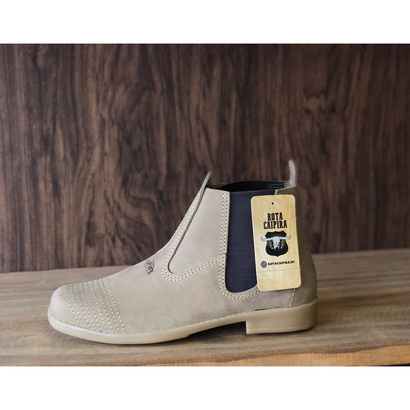 Botina Couro Flex 117 Kaki