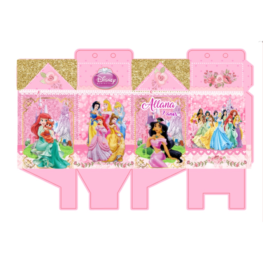 10 Caixas Milk Personalizada - Tema Princesas Da Disney- Lembrancinha ...