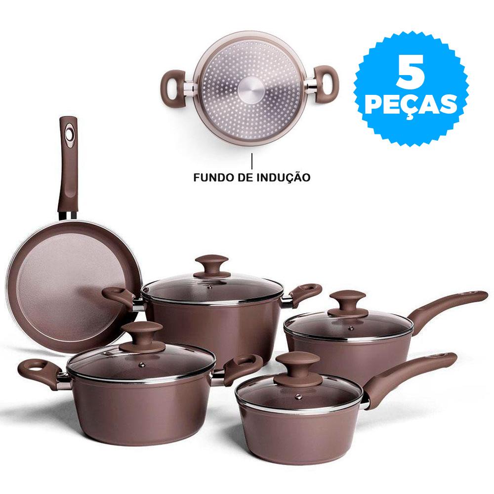 Jogo de panelas 6 peças ceramic life botânika c/indução brinox