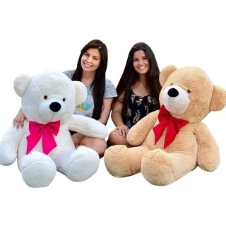 Urso de Pelúcia Grande Com Laço 90cm e 1.10m Antialérgico Varias Cores