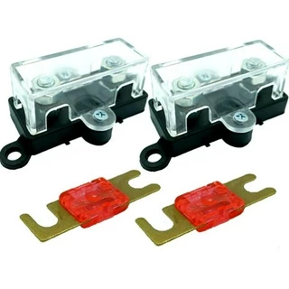 2 Porta Fusível Midi Som Automotivo e 2 Fusíveis 100 Amperes