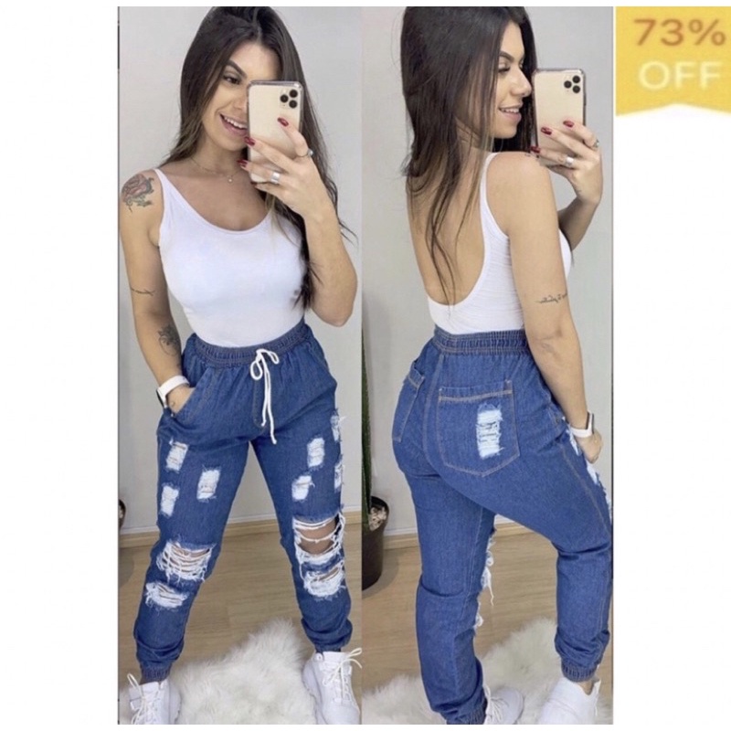 Comprar Calça Jogger Jeans Rasgada - a partir de R$66,49 - Lojão