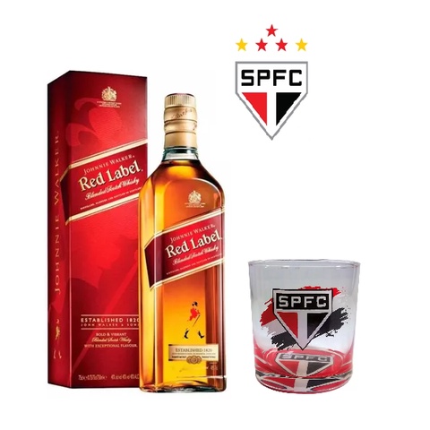 Presente Kit Red Label + Copo Personalizado Time Do Coração