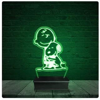 Luminária Abajur Acrílico Led - Snoopy e Charlie Brown 10