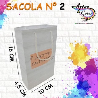 50 Sacola De Papel Personalizada Loja Evento Festa Joias 16x10x4,5