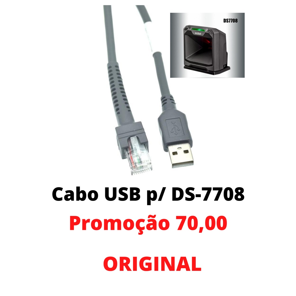 Cabo Usb Para Leitor Zebra Ds 7708 Shopee Brasil 2245